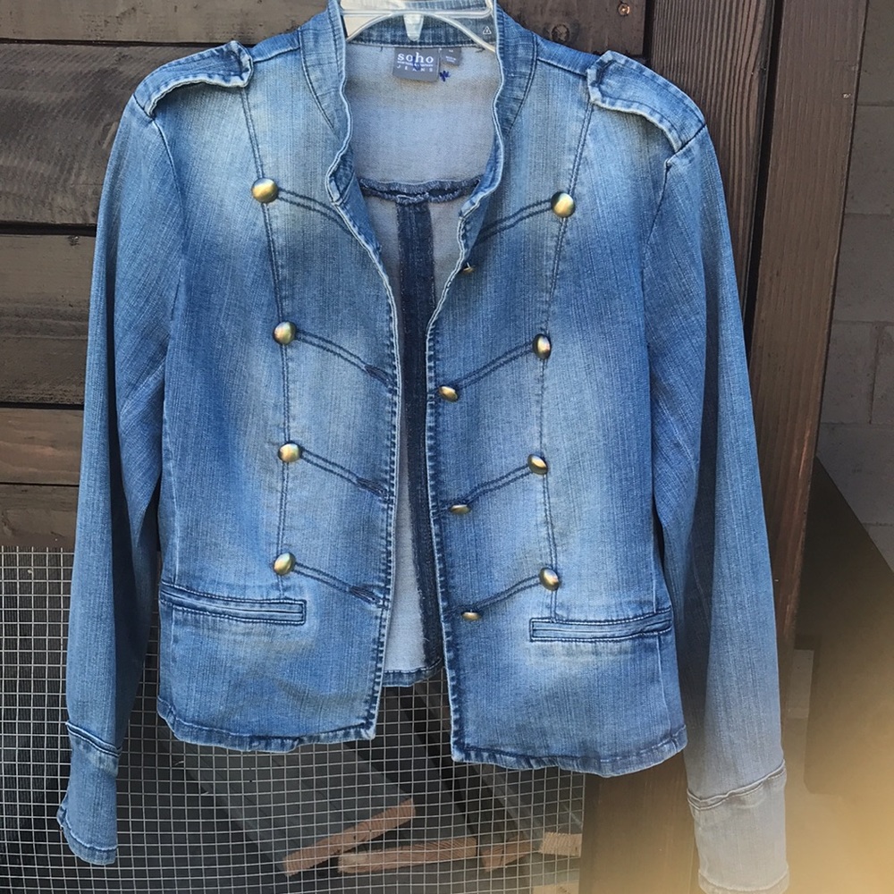 COPY - Military style Jean jacket w/gold buttons